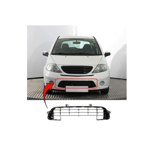 Citroen C3 2005-2009 Front Lower Centre Bumper Grille Mat-Black Not Vtr Models