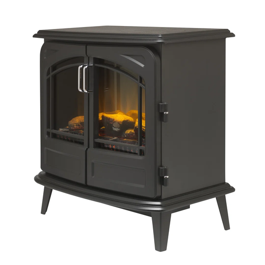 Dimplex Cassia Noir Large Optiflame Freestanding Electric Stove Fire, Black