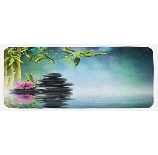 Anjali Peace Garden Flower Spa Stones Kitchen Mat