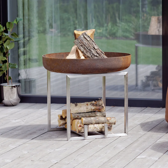Quebec Stainless Steel Charcoal/Wood Burning Fire Pit