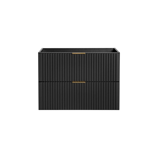 Ireene 80Cm Wall Mounted Single Bathroom Vanity Base Only in Black